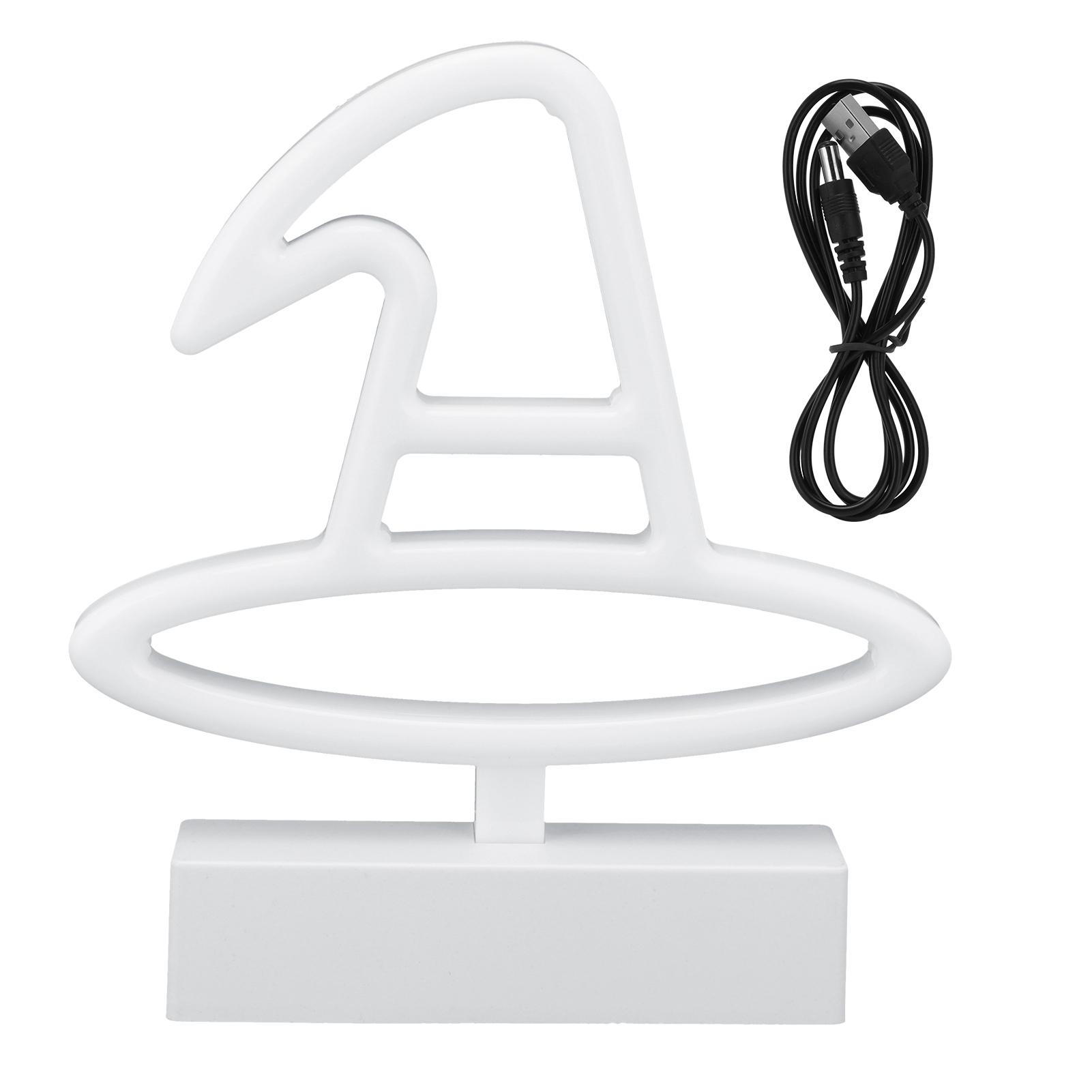 

Neon Light Plastic Witch Hat Shape USB Battery Powered RGB Light Source Decorative Lamp for Decorative Lighting