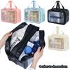Dry-wet Separation Double Transparent PU Makeup Bag Portable Washing Bag Cosmetic Storage Bag Travel Fitness Swimming Essentials