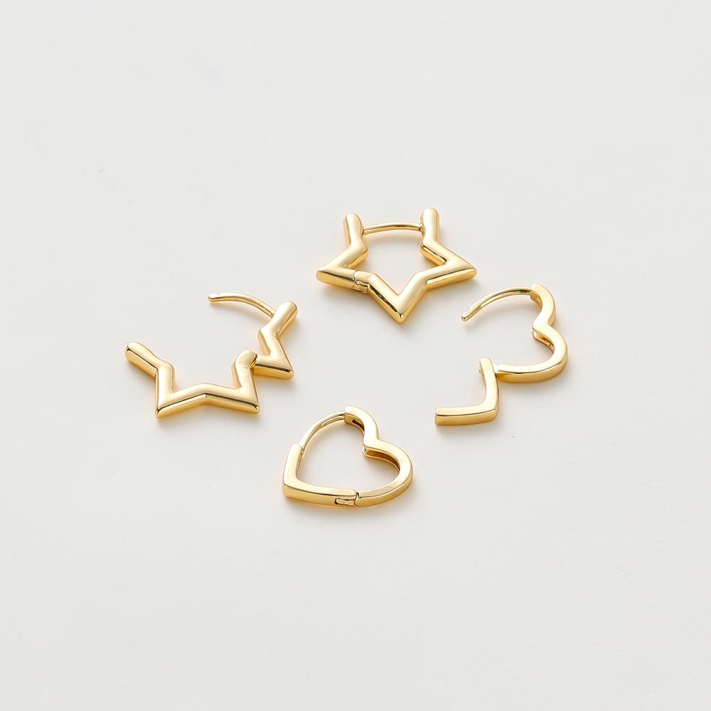 14K 18K Gold Plated Round Circle Gold Plated Hoop Earrings For Women Korean Fashion Ring Earrings Jewelry Accessories