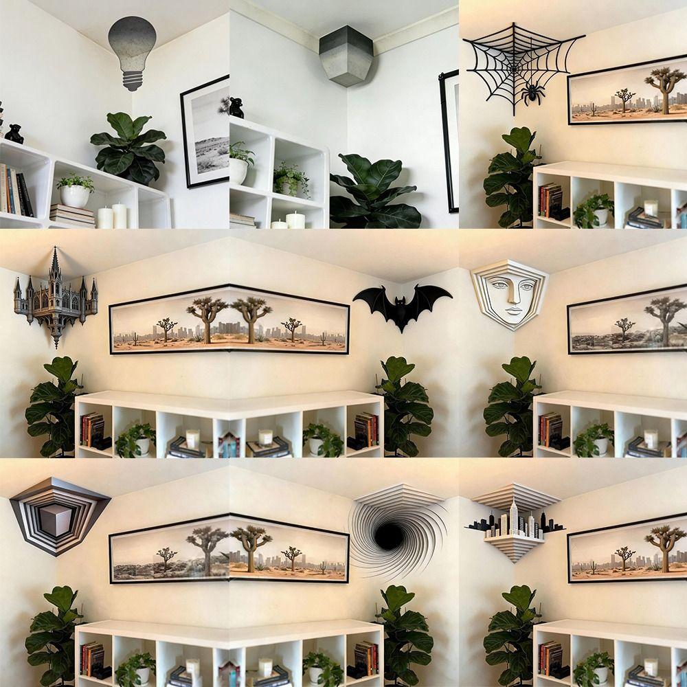 3D Wandaufkleber Unregelmäßige Illusion Eckwandaufkleber Neuer Wandkunstaufkleber Heimdekoration