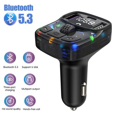 Auto Bluetooth 5.3 FM-Transmitter Freisprecheinrichtung Laderadio-Modulator MP3-Player mit PD15W Super-Quick-Charge-Adapter