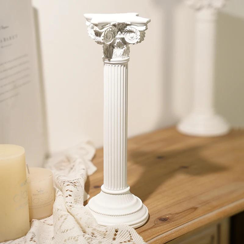 

Greek Roman Column Ruins Sculpture, Resin Architectural Ornament, European Style Home Decor Photography Props Display светло-серый