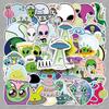 50 Cartoon Alien Stickers: Trendy, Waterproof Decorations for Laptops, Diaries, Cars