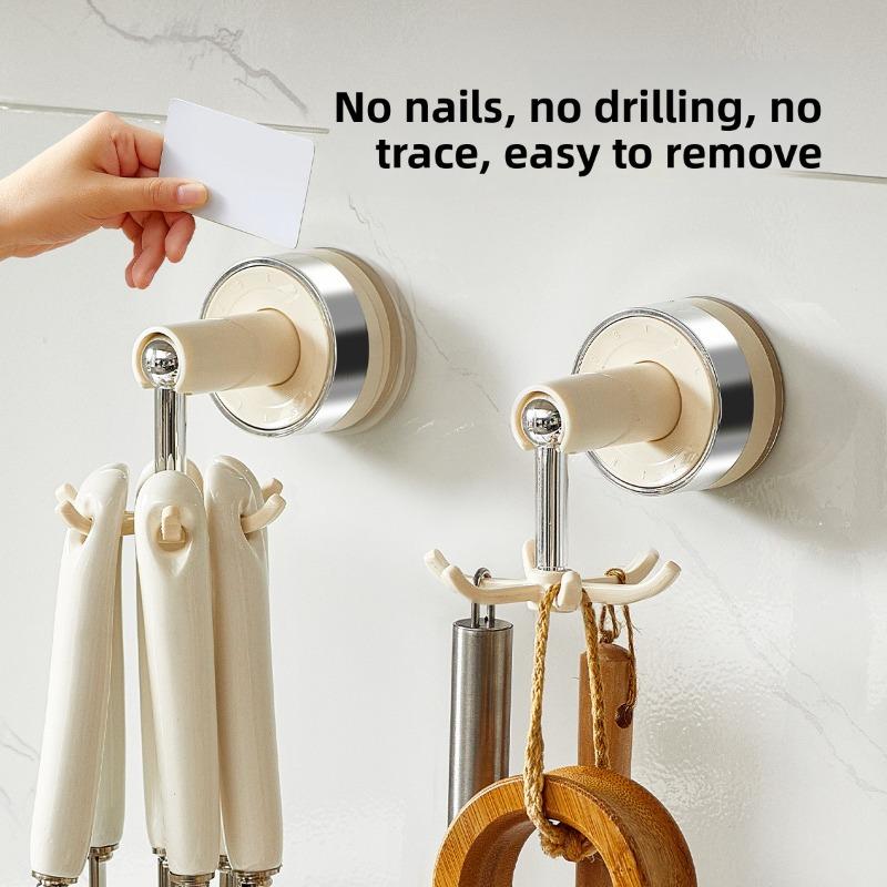 Kitchen Rotating Hook Suction Cup Wall-mounted Storage Rack, Household Non-drilling Cookware, Spoon Storage Rack, Spatula Hanging Rack