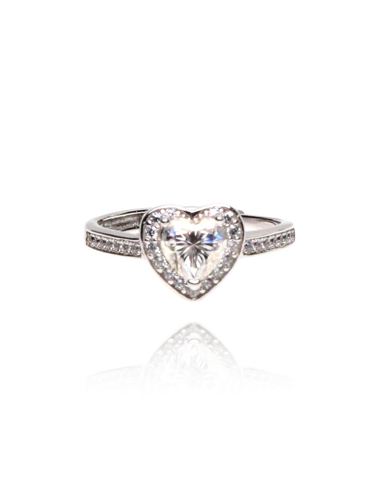 Bien Vetu Moissanite Heart Ring 1 Carat 925 Silver