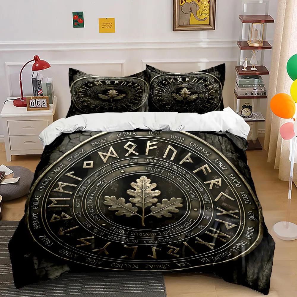 Nordic Runes Decorative Set Soft Comfortable Duvet Cover Bedding Set Included 1*Duvet Cover & 2*Pillowcases Gift
