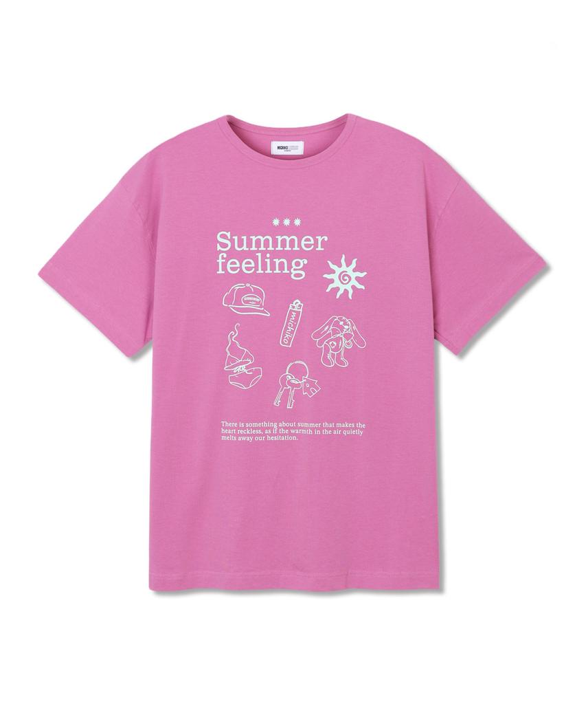 Michikoleondeonkosino Summer Feeling T-Shirt Pink