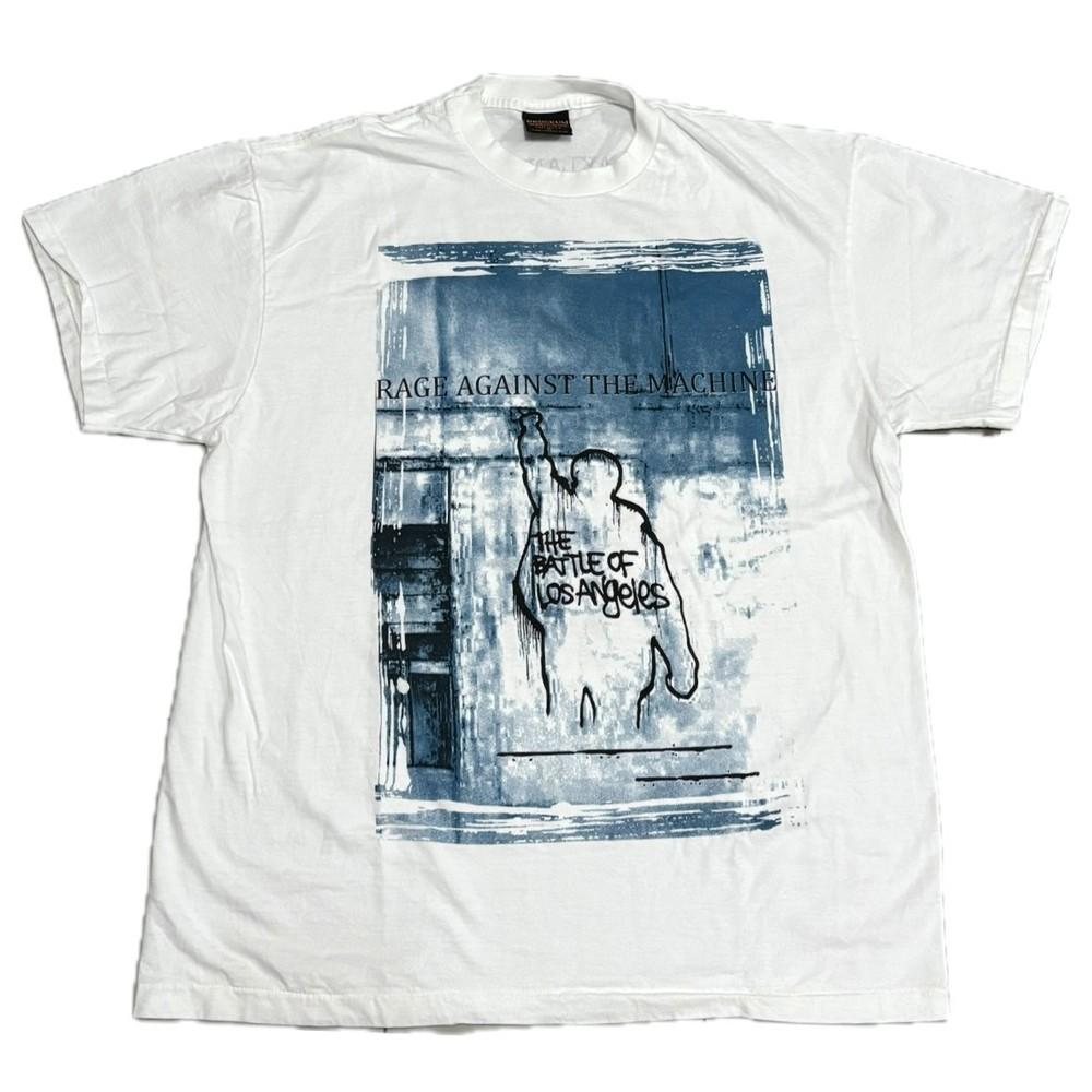 

Vintage Rage Against The Machine Tour 90s Single Stitch White T-Shirt REPRINT L