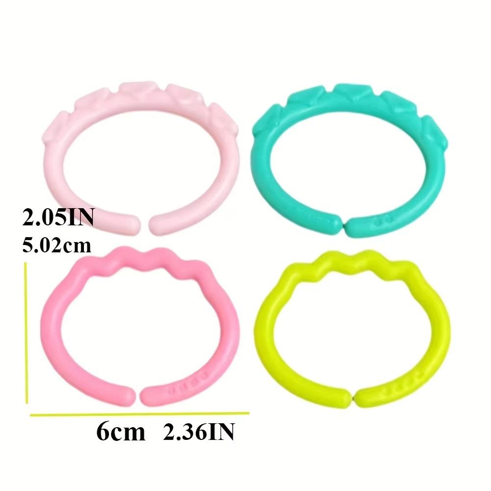 10PCS Smooth Surface Rainbow Hanging Ring Stroller Attachment Babies And Toddlers Stroller