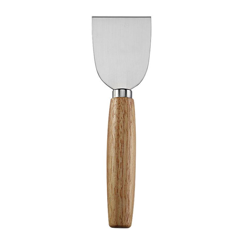 Rubber Wood & Stainless Steel Cheese Knife Set - Western Tableware with Knife, Fork, and Spoon