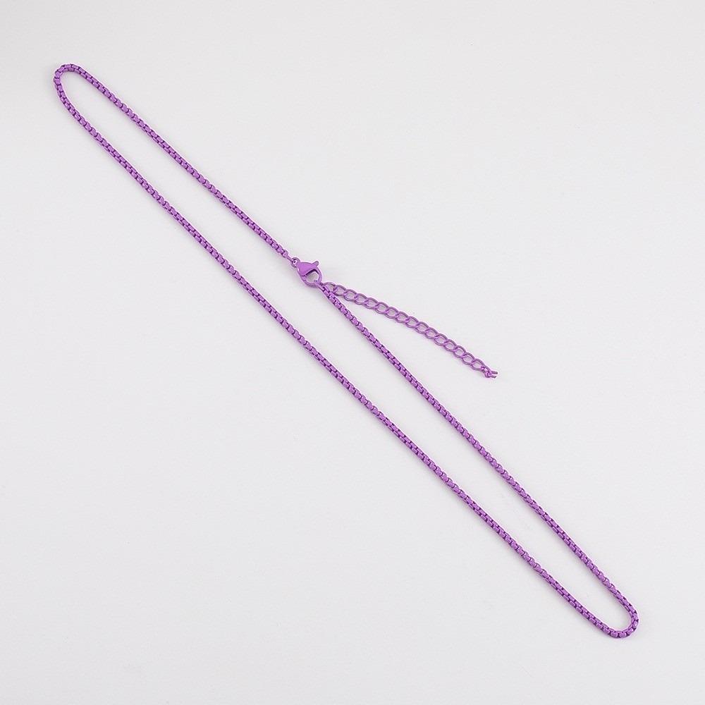 7 Color Painted Chains Necklace Stainless Steel Summer Choker Chain Trendy Chain Necklace Gift