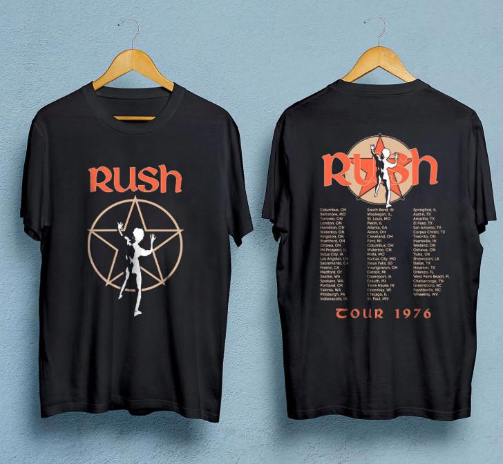 Tričko Rush Band Music Tour 1976 Dárek Pro Všechny Fanoušky Všechny Velikosti Unisex Tričko
