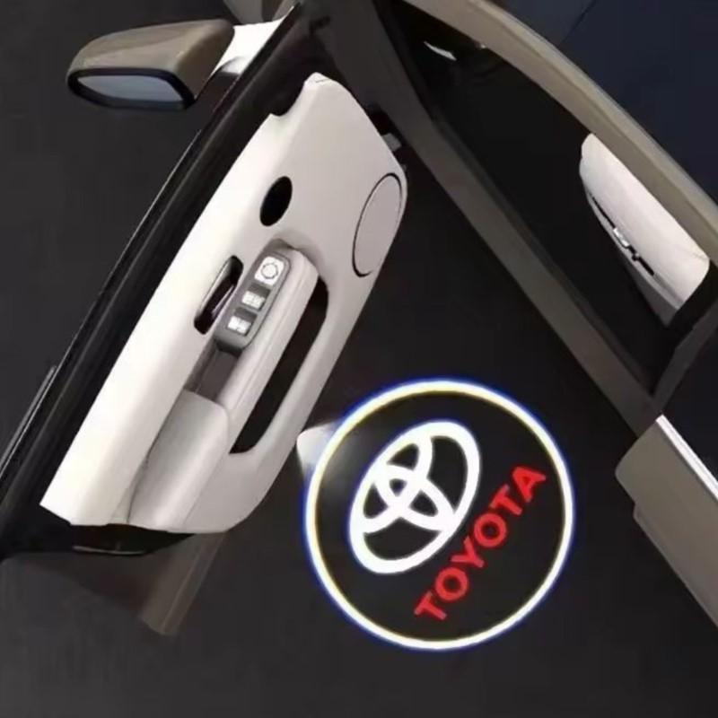2Pcs LED Car Door Logo Projector Lamps Welcome Light For Toyota Corolla Yaris Aygo Prius RAV4 Crown CHR Camry Auris Verso