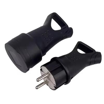 Hochleistungssteckdose Gummi Wasserdicht Elektrisch Geerdet EU-Stecker 16A 250V Industriesteckdose Stecker und Buchse Anti-Drop