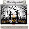 Party Backdrop Halloween Flat Banners Pumpkin Witches Bats Graveyard Celebrations Wedding Celebration Photo Booth Front Door Decor