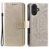 For iPhone 16 Stand Case PU Leather Wallet Phone Cover Totem Imprinted