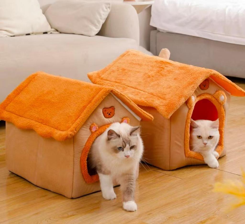 Four Seasons Warm Pet House: Removable & Washable Bed for Cats and Small Dogs