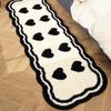 Black And White Love Bathroom Floor Mat Absorbent Non-Slip Quick-Drying Thickened Toilet Entrance Carpet Foot Rug