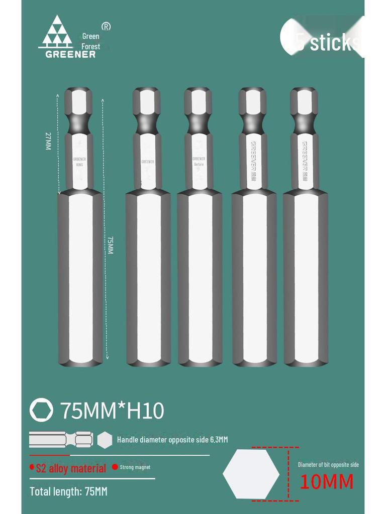 Green Forest Tungsten Steel Hex Wrench & Drill Set with Magnetic Hex Head