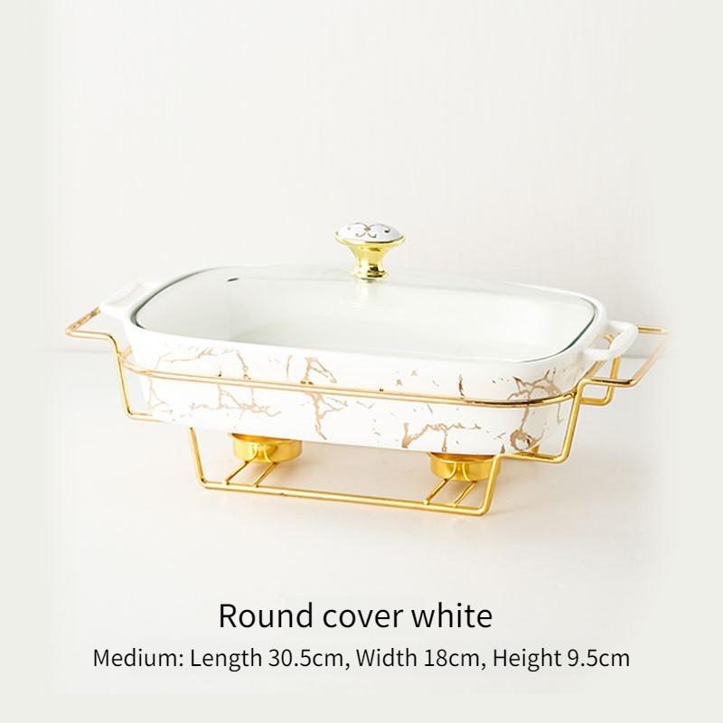 Creative Rectangular Double Ear Ceramic Casserole Household Tableware Light Fire Heating Hotel Dry Soup Pot