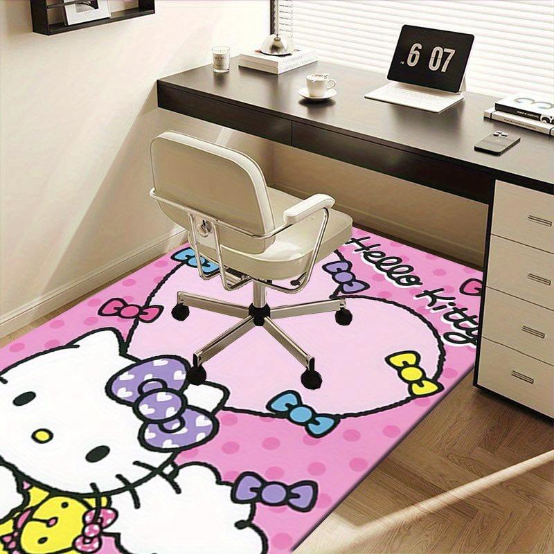1pc Sanrio Hello Kitty Mermaid Printed Office Carpet Rectangle Rug Under The Table,Perfect Room Decor for Living Room, Bedroom, Kitchen, Non-slip Floo