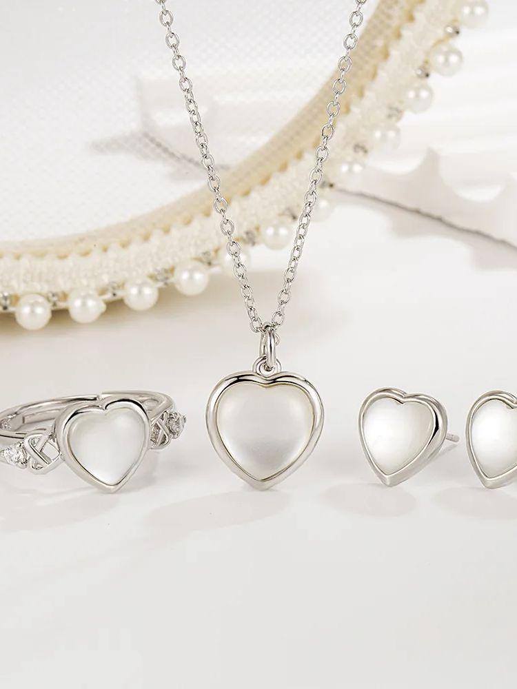 

Андара Стерлинговое Серебро Ожерелье в форме Сердца Кольцо Серьги Ювелирный Набор для Женщин Очаровательный Ювелирный Подарок