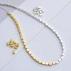 S925 Sterling Silver Crushed Square Bead Spacer for DIY Jewelry