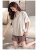 Women's Summer Modal Pajama Set with Chest Pad - Short Sleeve and Shorts, Cool Rayon, Anti-Bump, Suitable for Outdoor Wear