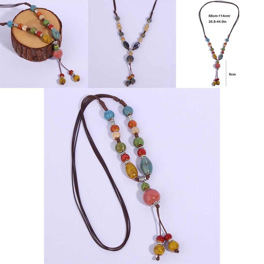 Collier Géométrique Perlé Avec Éléments de Coquillage et d'Étoile de Mer Pour Femmes à la Mode