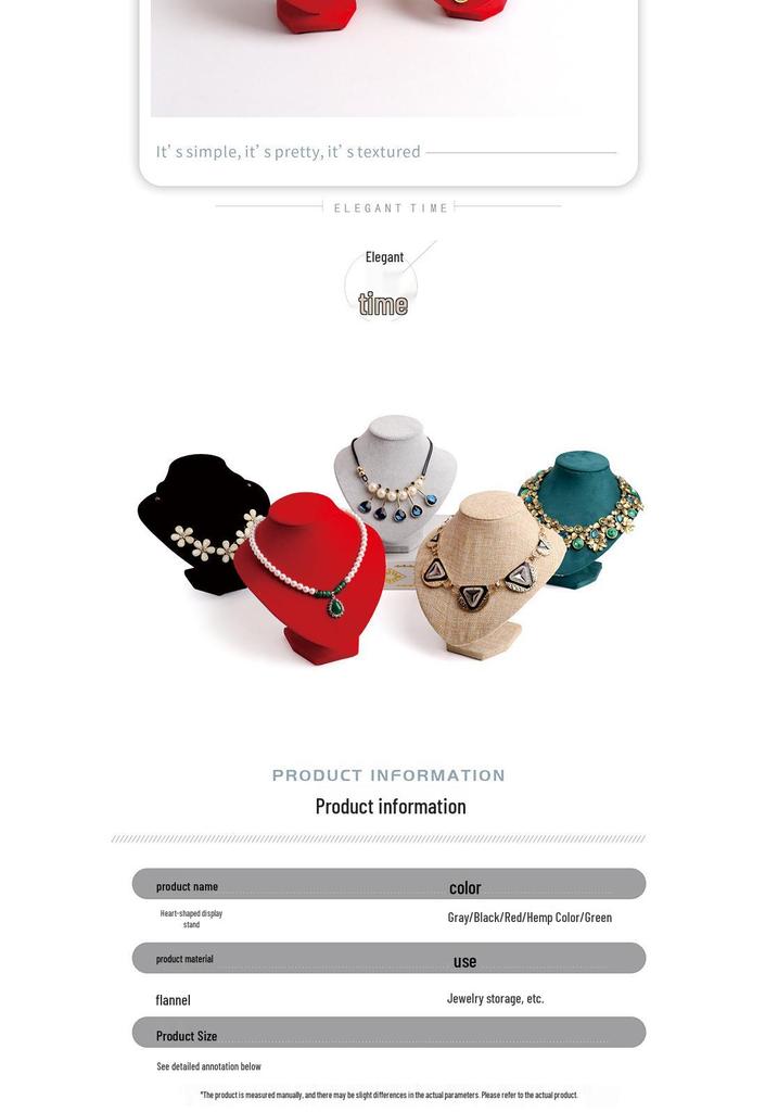 Heart Necklace Jewelry Display Stand for Pendant Exhibits