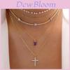 Cross Pendant Necklace For Women With Rhinestone And Geometric Star Design For Fashion Jewelry