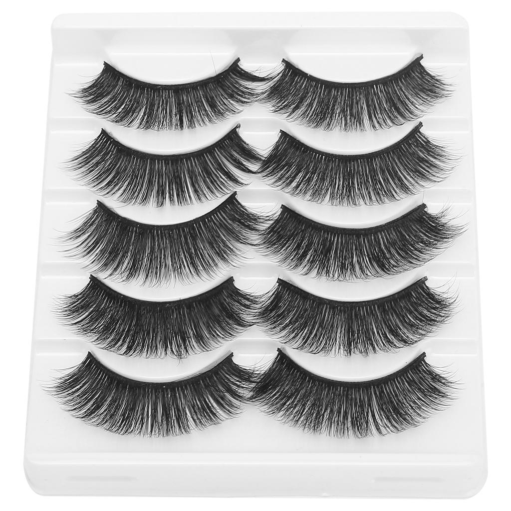 5 Pairs Stage Makeup Thick Dense Curly False Eyelashes Reusable False Lashes Set008