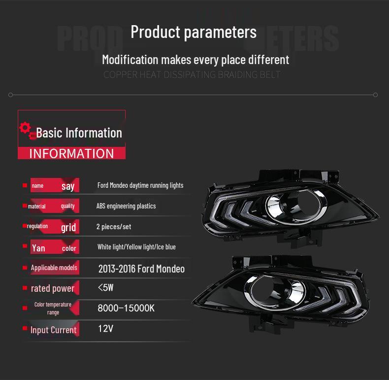 Fits 2013-2016 Ford Mondeo LED Daytime Running Light Modification.