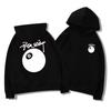 Felpa con cappuccio stampata biliardo 8 nera uomo velluto marca marea nazionale coppia autunno inverno larga ins cappotto pesante