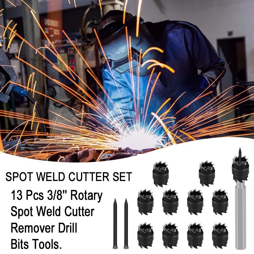 13 szt./zestaw punktowych zgrzewarek do spawania 3/8 cala dwustronny obrotowy punktowy wiertło do usuwania zgrzewarek do wiertarki elektrycznej