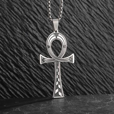 Ancient Egyptian Symbol Anka Cross Necklace Christmas Gift Hip Hop Personality Cross Necklace