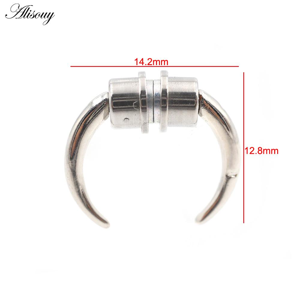 

Alisouy 1PC нержавеющая сталь змея рог буйвола носовое кольцо магнитный хрящ уха перегородка трагус дайт не пирсинг украшения для тела