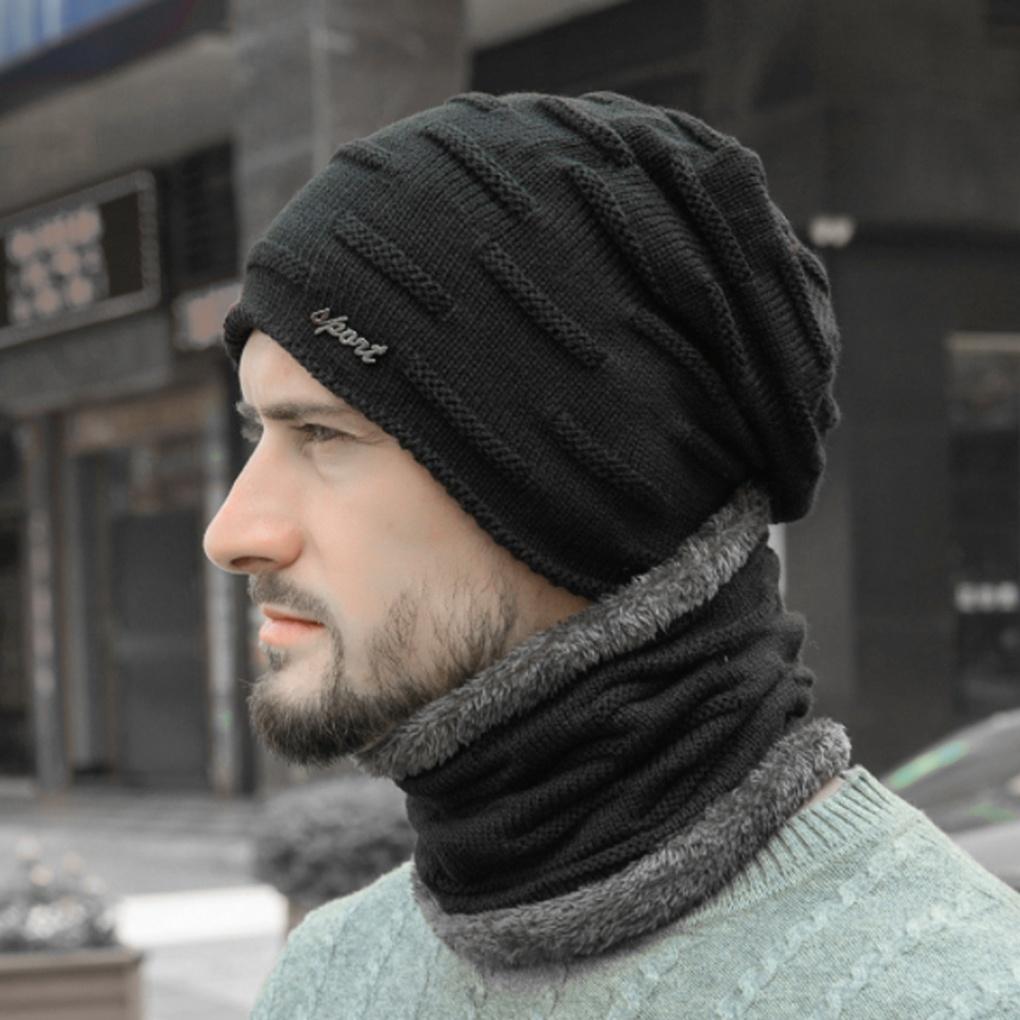 Winter Cold Weather Gear: Knit Neck Warmer, Muffler, Beanie, and Fur Hat Set