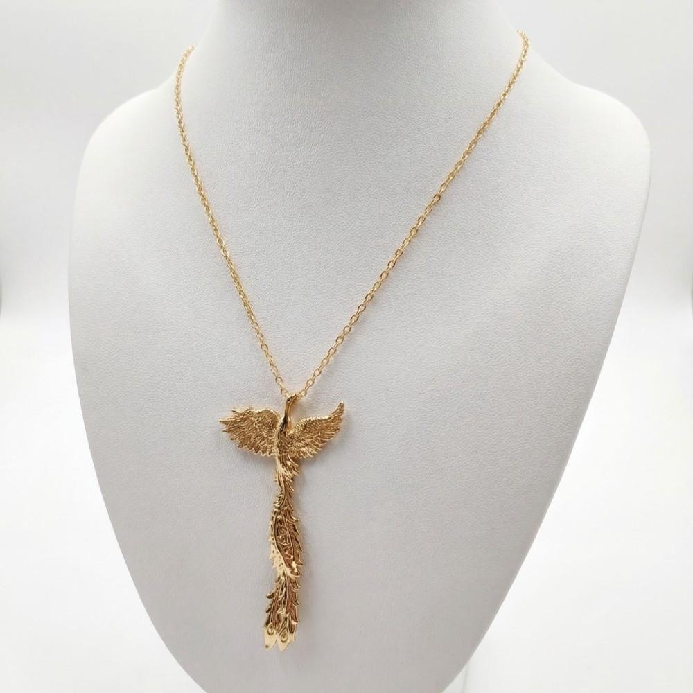 Exaggerated Phoenix Wings Necklace Gold Color Jewelry Set New Long Tassel Earrings Women