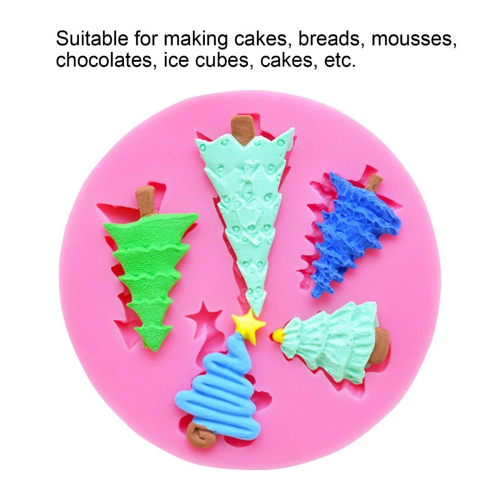 Food-Grade Silicone Christmas Tree Mold Round Shape Chocolate Baking Mold Candy Making