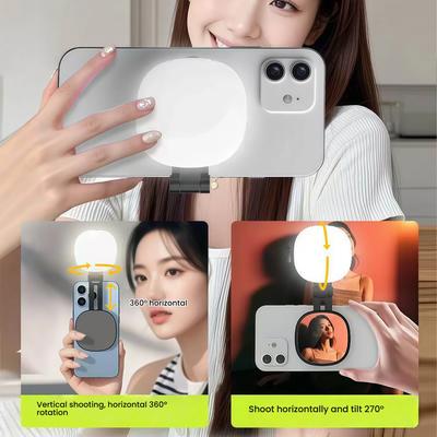 Magnetic Selfie Light for MagSafe iPhone 360° LED Ring Light with Mirror Ideal for Selfies Vlog and Video Calls