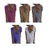 Women T-shirt Round Neck Short Sleeve Patch Pocket Tee Shirt Solid Color Loose Fit Thin Pullover Tops Daily Wear