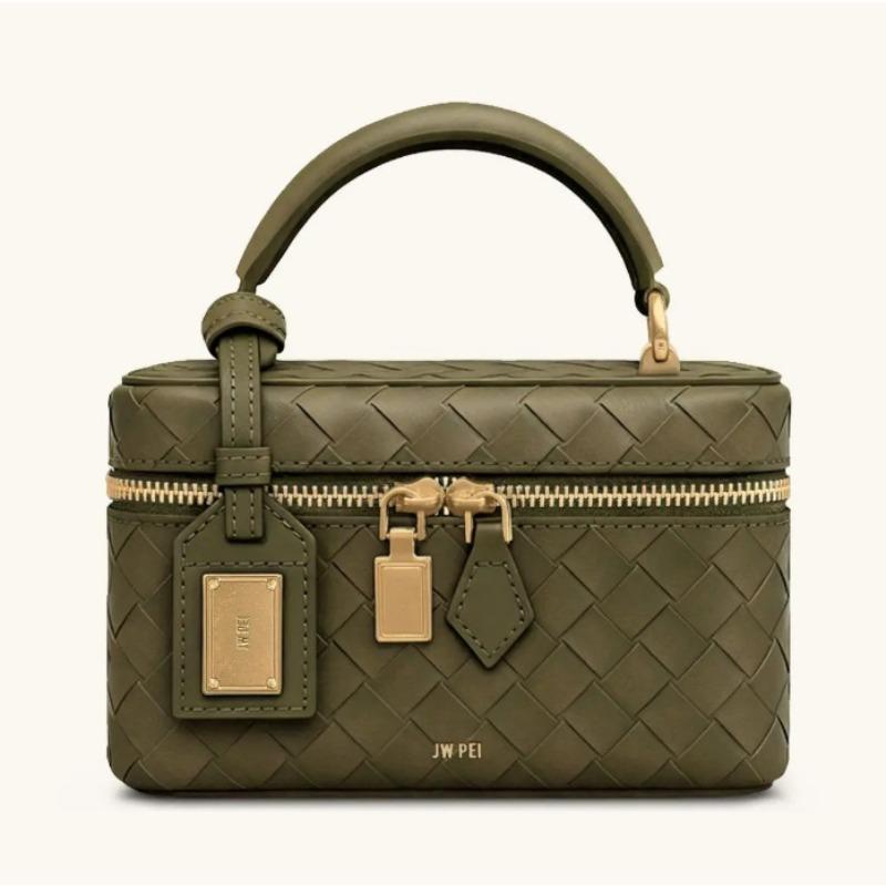 JWP new hand-woven box bag, zipper bag, fashionable and popular lunch box bag, shoulder bag bag.