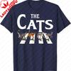 Lovely Cat Rock Music Funny Cat Lover Gifts for Unisex Women TShirt High Quality Cotton Printed Tshirt Tops Regular Short Sleeve
