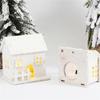 Glowing Wooden House For Christmas Desktop Decorations - House With LED Lights, Winter Ornaments, Christmas Figurines For Home Desktop Decoration