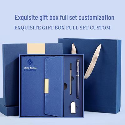 Custom Logo A5 Notebook Gift Set with USB Flash Drive