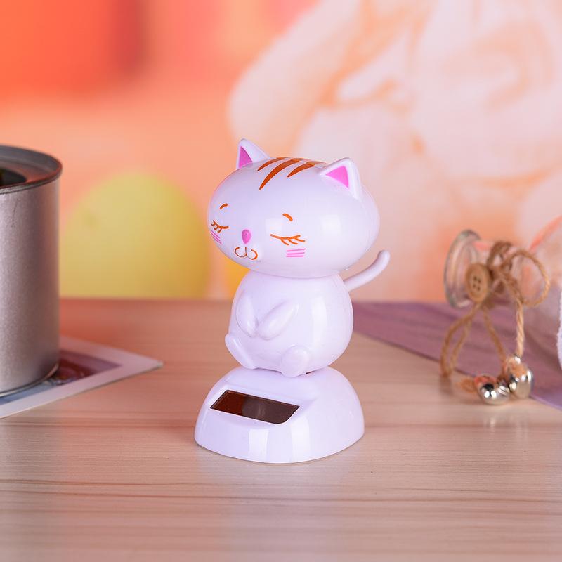Hot Selling Solar Car Ornaments Creative Car Accessories Swinging Cat Cartoon Doll Toys