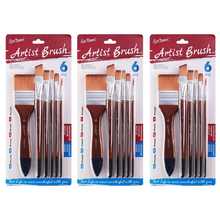 3 Set Nylon Hair Painting Brush Artist Paint Brush Watercolor Acrylic Paint Brush Drawing Supplies for Oil Painting