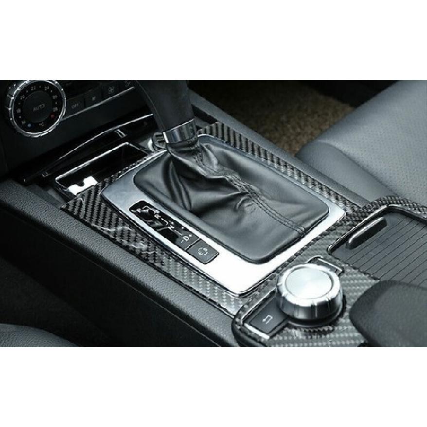 Real Carbon Fiber Inner Gear Shift Panel Cover Trim For Benz C-Class 2007-2014