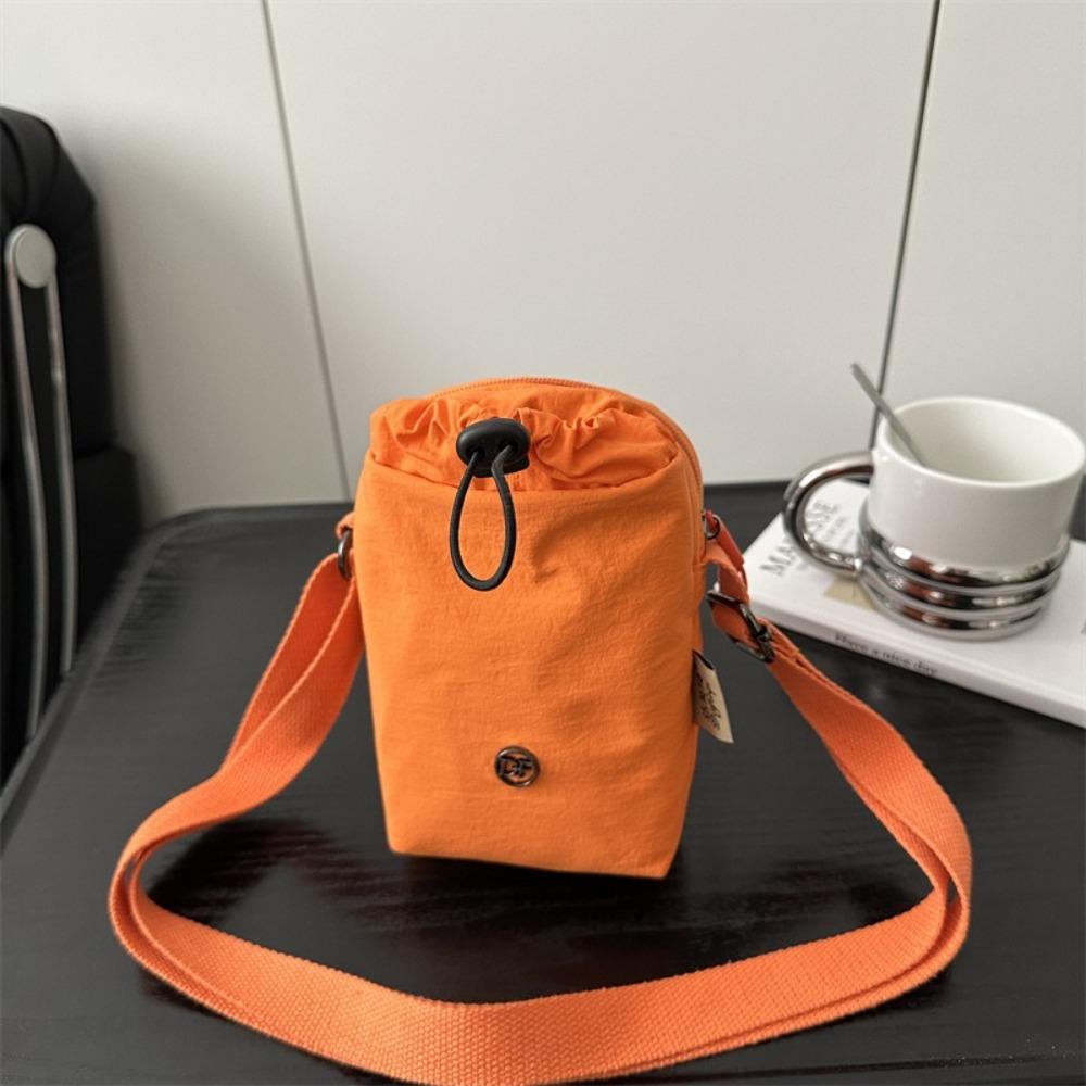 Multifunctional Drawstring Small Square Bag Zipper Water Bottle Bag Single Shoulder Bag  Girls